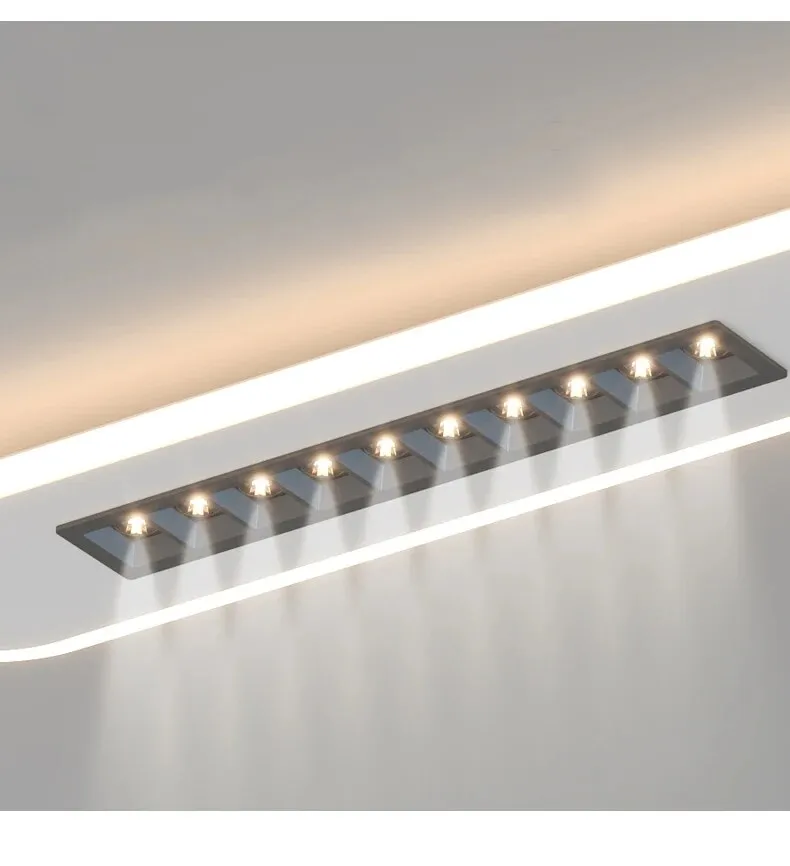 QIYI Lange LED Strip Ceiling Chandeliers with Spotlight