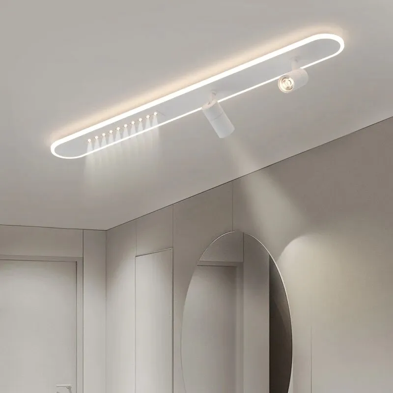 QIYI Lange LED Strip Ceiling Chandeliers with Spotlight