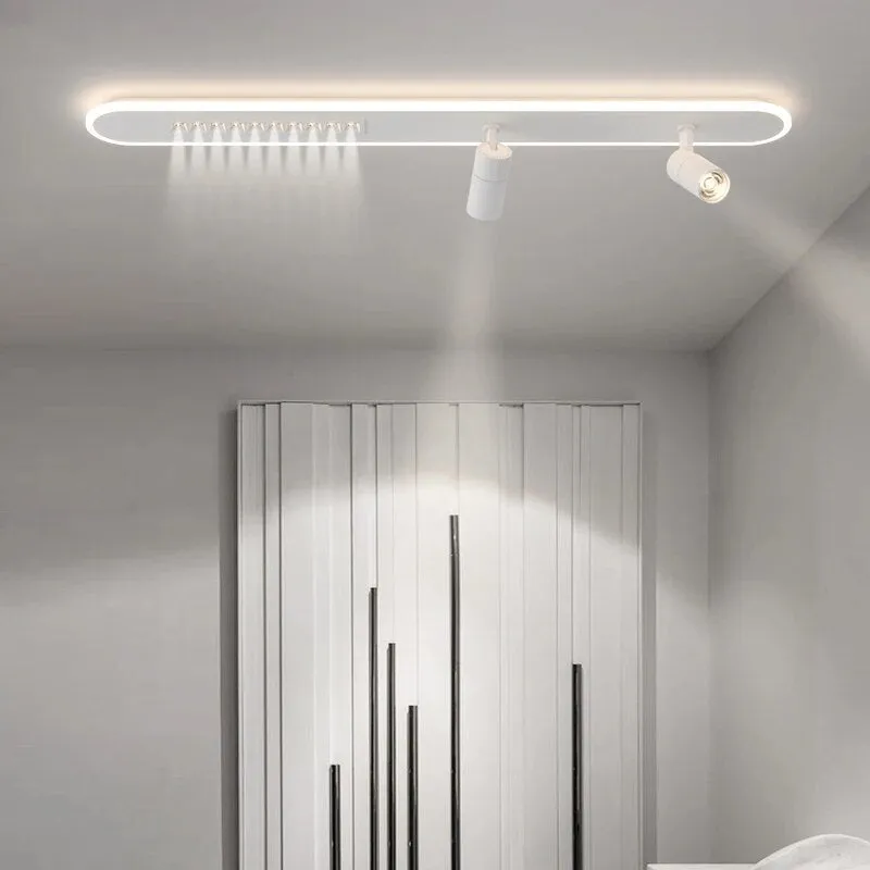 QIYI Lange LED Strip Ceiling Chandeliers with Spotlight