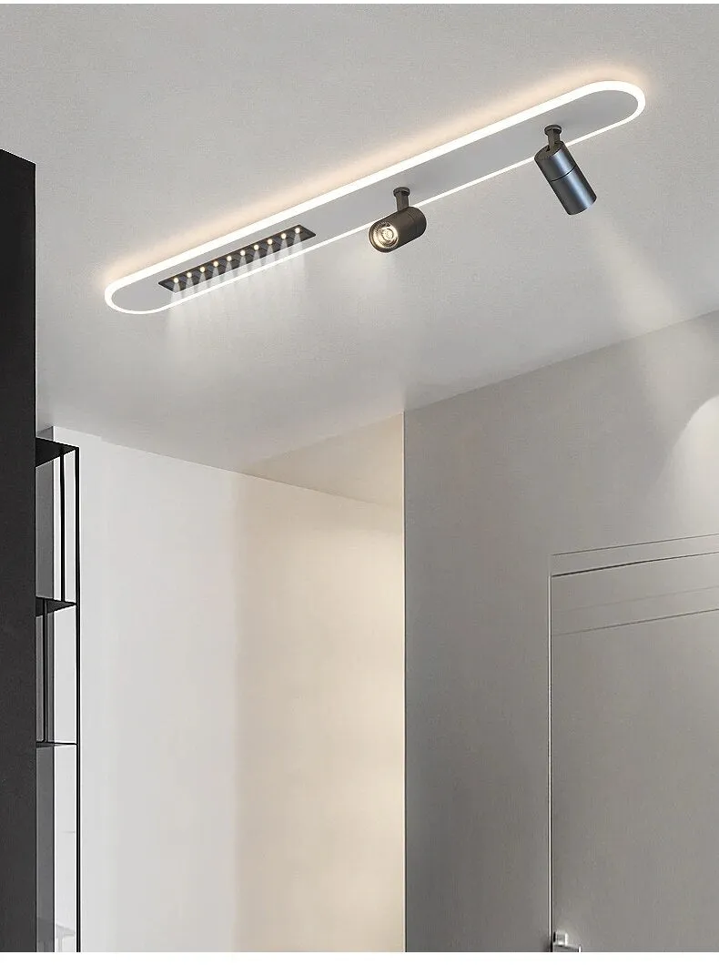 QIYI Lange LED Strip Ceiling Chandeliers with Spotlight