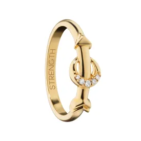 Stackable Arrow and Moon Poesy Ring - Enhanced Strength