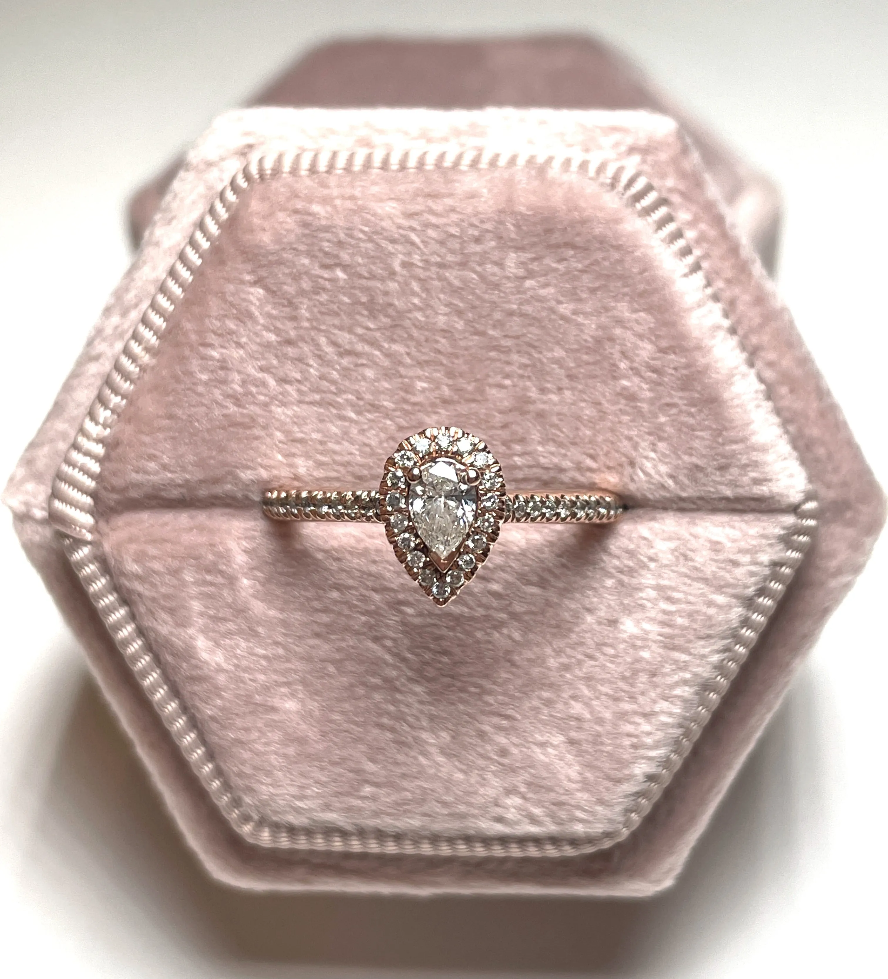 Rose Gold Diamond Halo Ring (Authentic Pre-Owned)