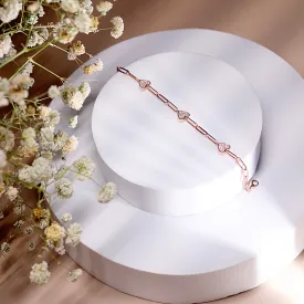 Rose gold heart clip bracelet