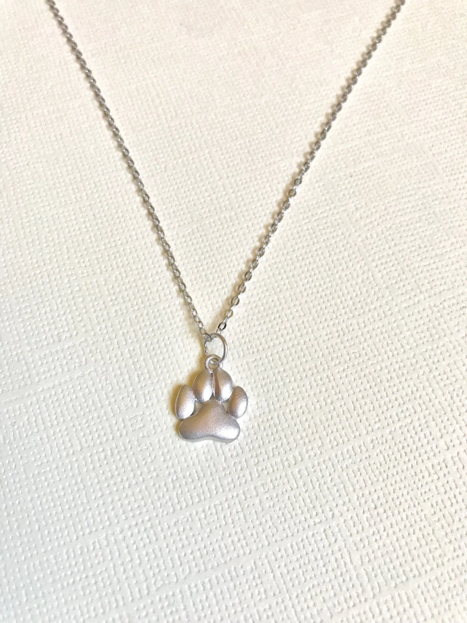 Rose Gold over Sterling Silver Paw print necklace, dog lover necklace, cat lover necklace, pet memorial, dog memorial necklace, paw necklace