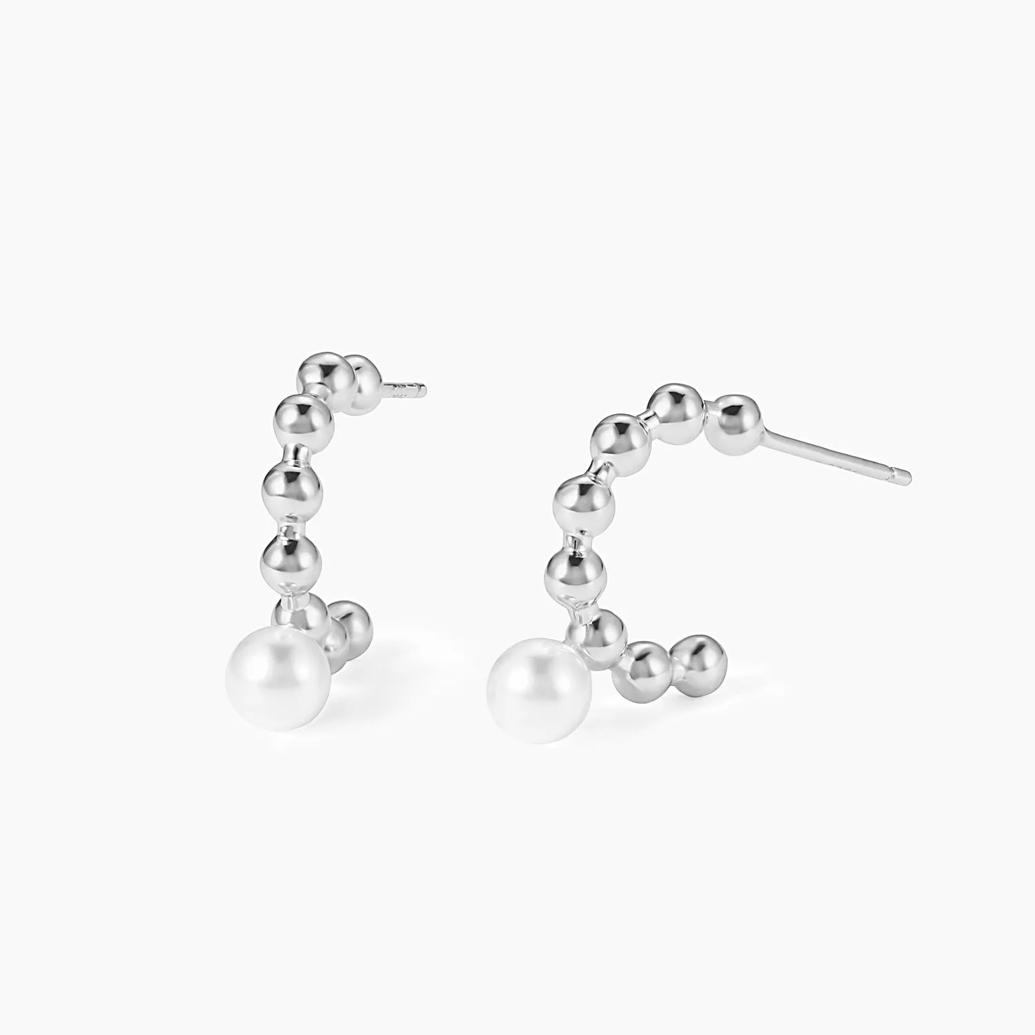 S925 Baroque Pearl Huggie Earring For Women
