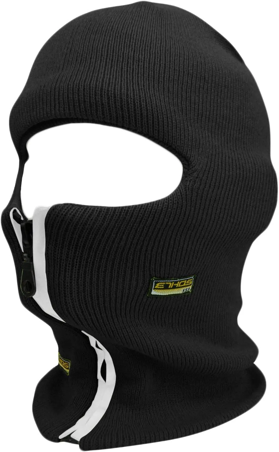 Safety Reflective Balaclava Mask with Adjustable Zipper Hat Skull Cap