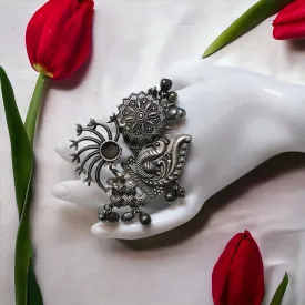 Shravya Silver Lookalike Oxidised Finger Ring