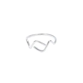 Silver Adjustable Wave Ring