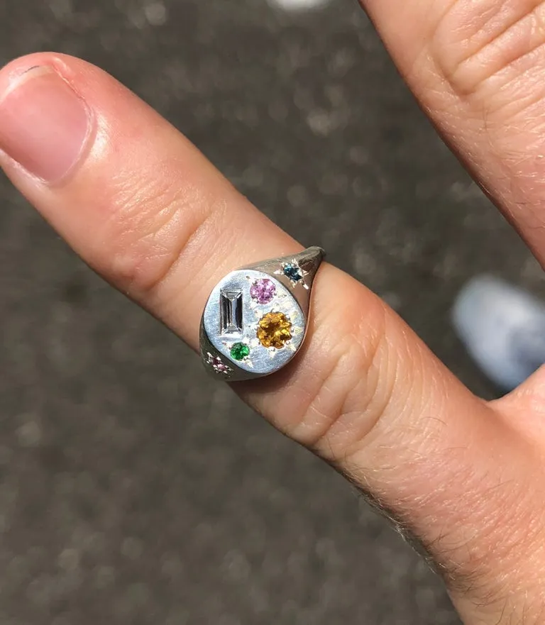 Silver Neapolitan Ring