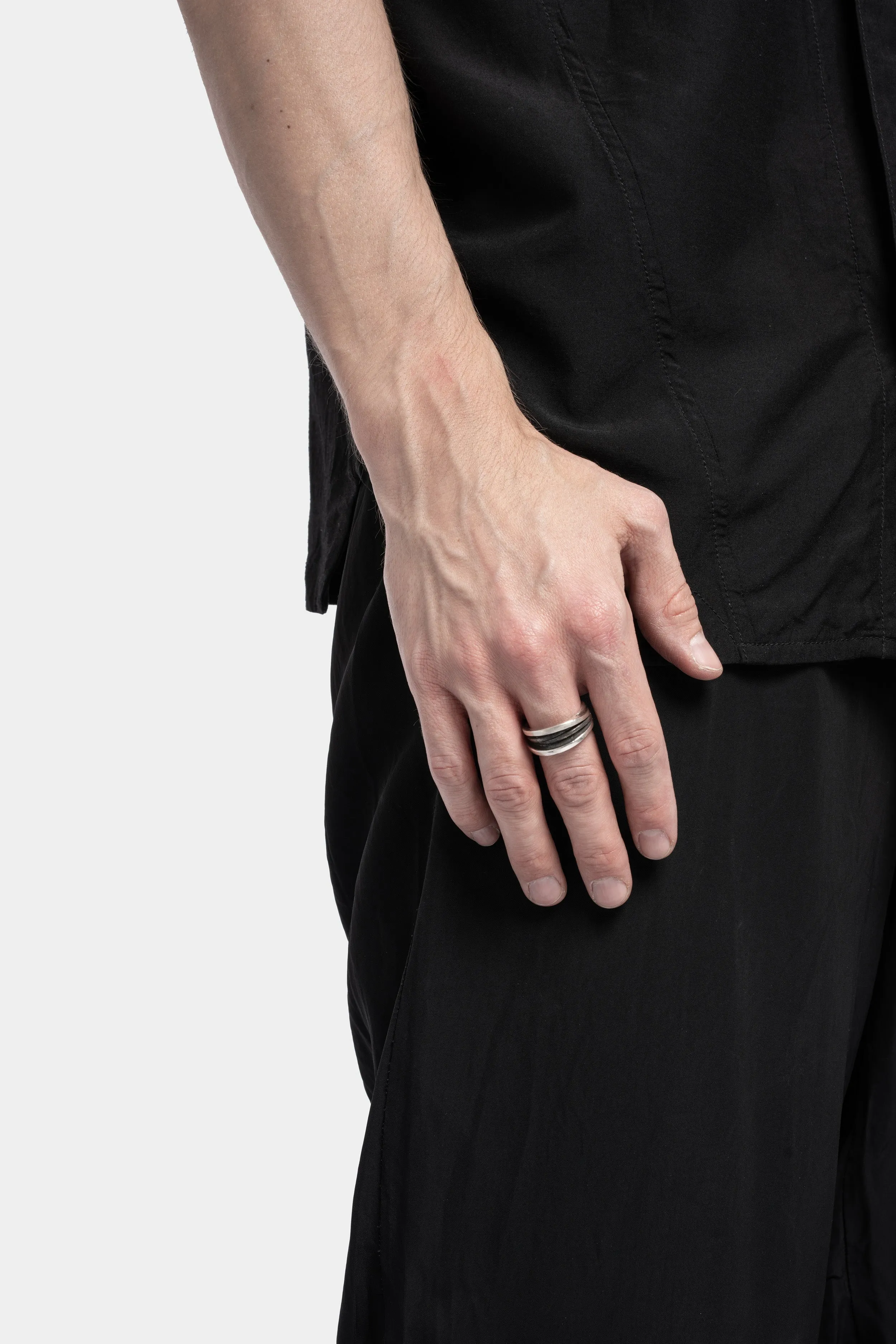 Silver twist ring