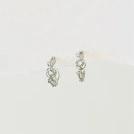 Silver Wild Rose Earrings