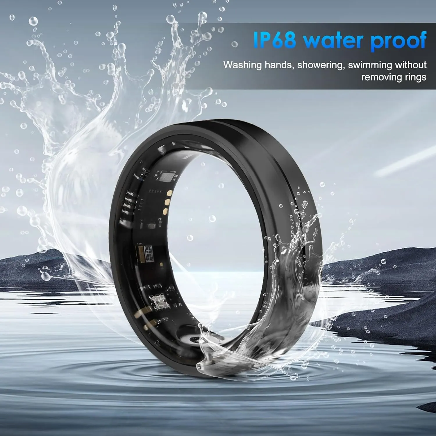Smart Ring Fitness Tracker for Women Men - Waterproof Health Rings for Sleep Tracker, Heart and Blood Oxygen Monitor, Fitness Ring for Family Care,Step and Burned Calories Counter(10#)