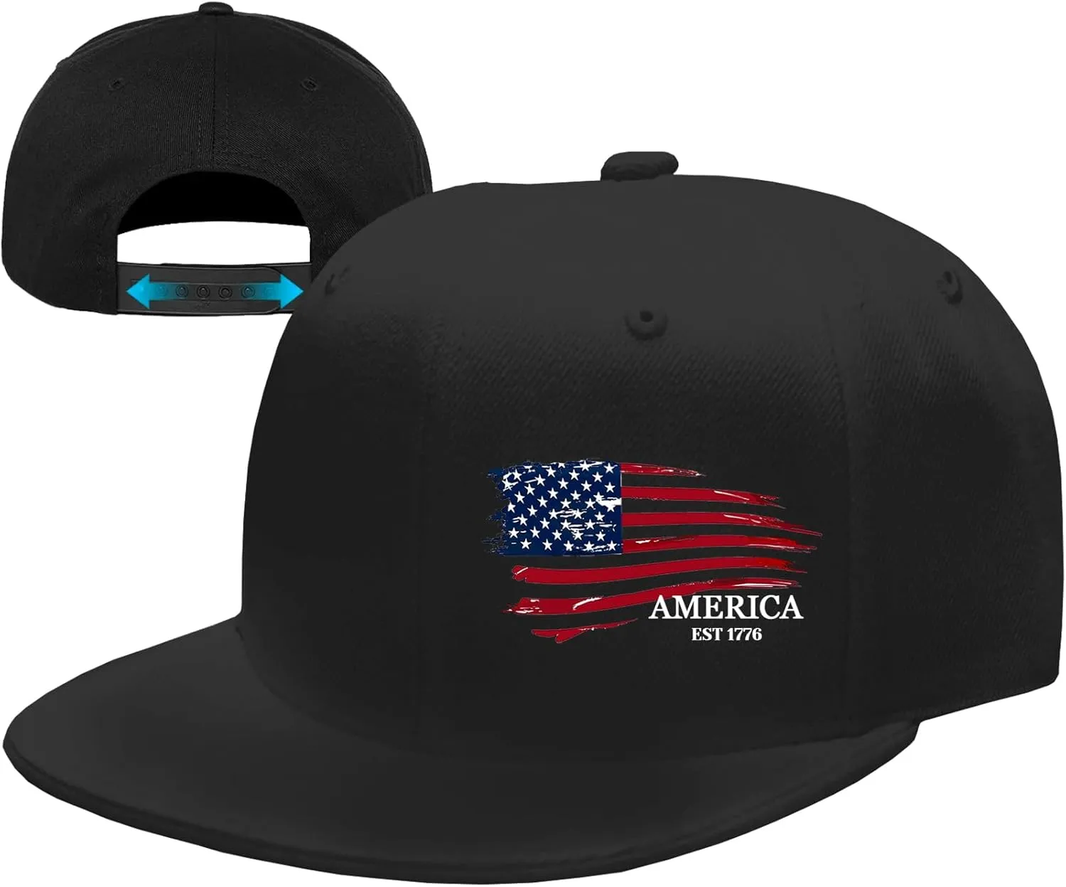 Snapback Hats for Men Flat Bill Brim Hats for Men Skeleton Skull Fitted Hat for Mens Black Baseball Hat Hip Hop 