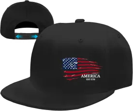 Snapback Hats for Men Flat Bill Brim Hats for Men Skeleton Skull Fitted Hat for Mens Black Baseball Hat Hip Hop 