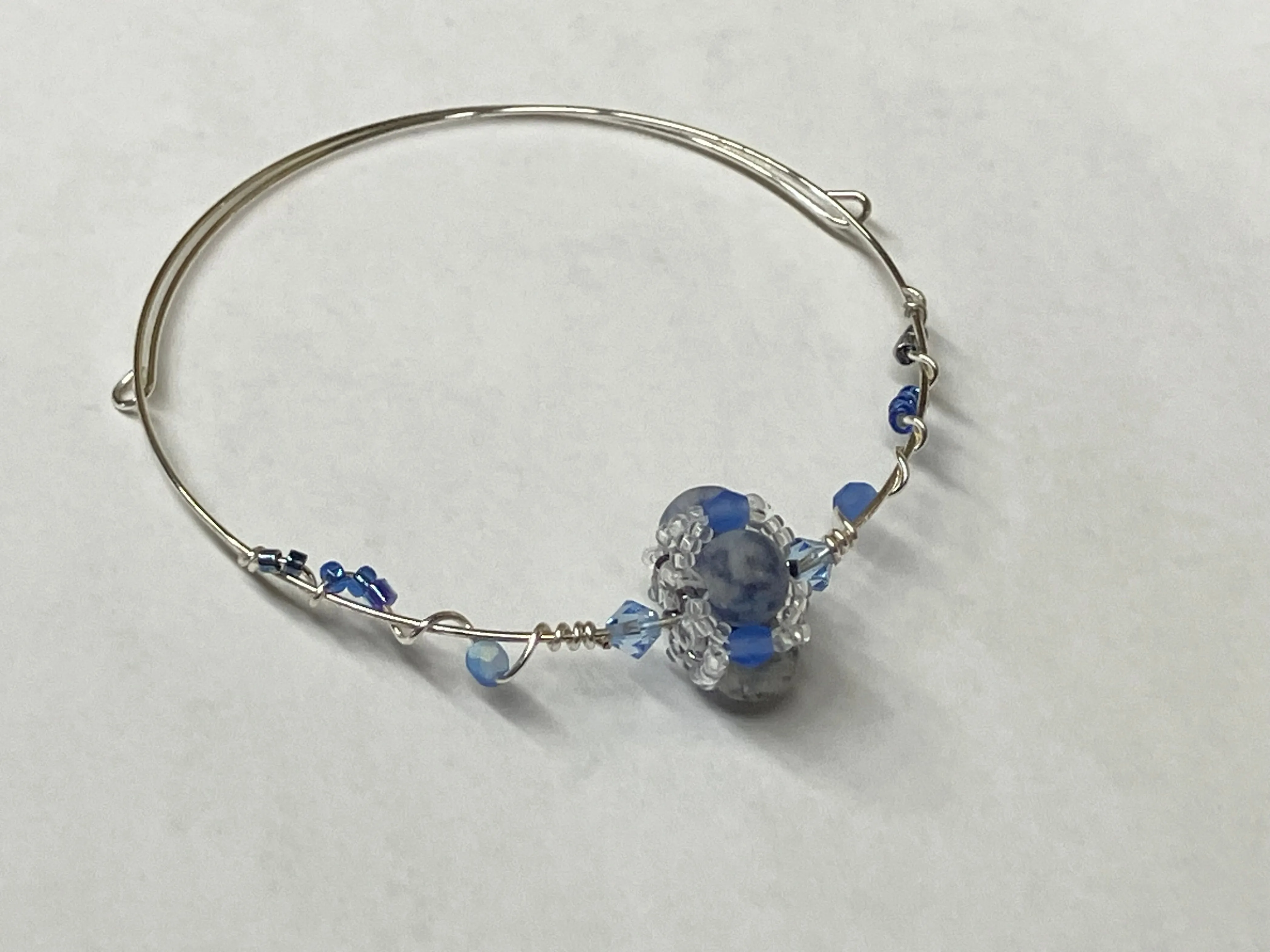 Sodalite Hand Made Wire Bracelet