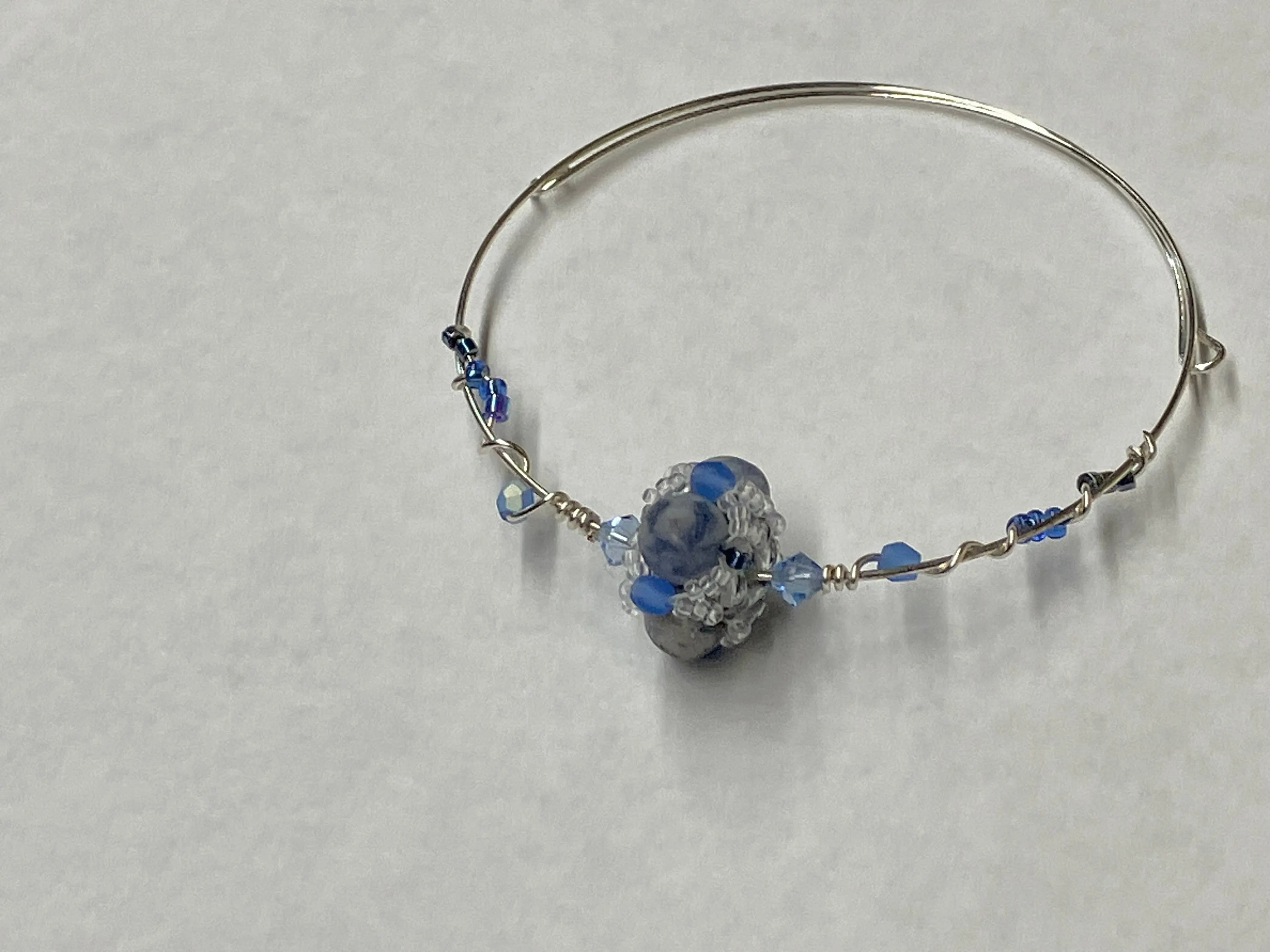 Sodalite Hand Made Wire Bracelet