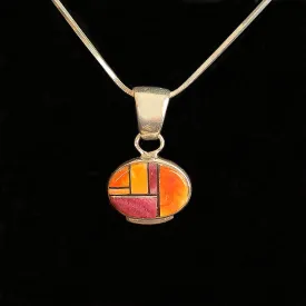 Spiney Oyster, Jet, and Sterling Silver Pendant