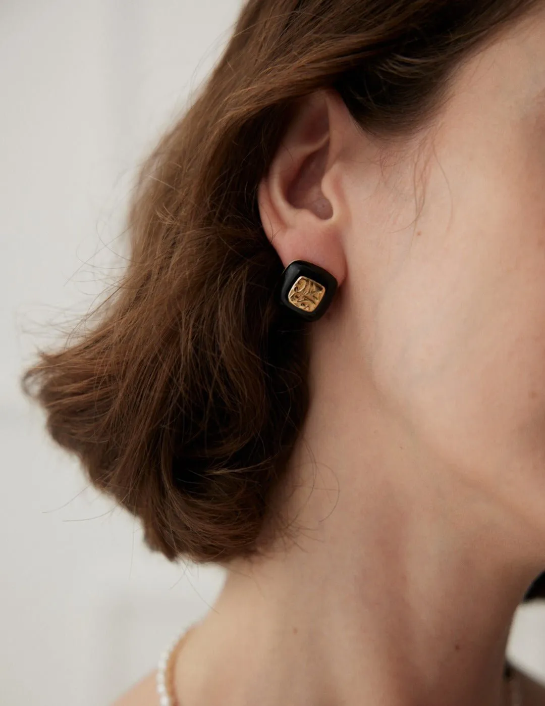 Square Enamel Glaze Studs Earrings
