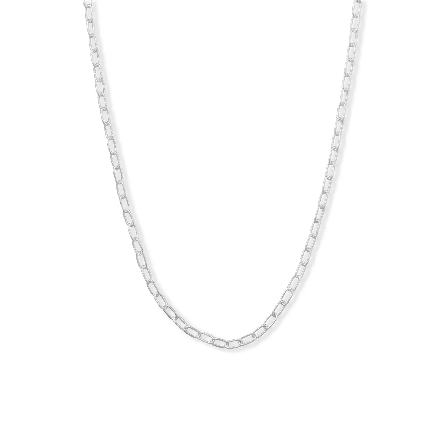 Sterling Silver 18" Smooth and Textured Link Necklace