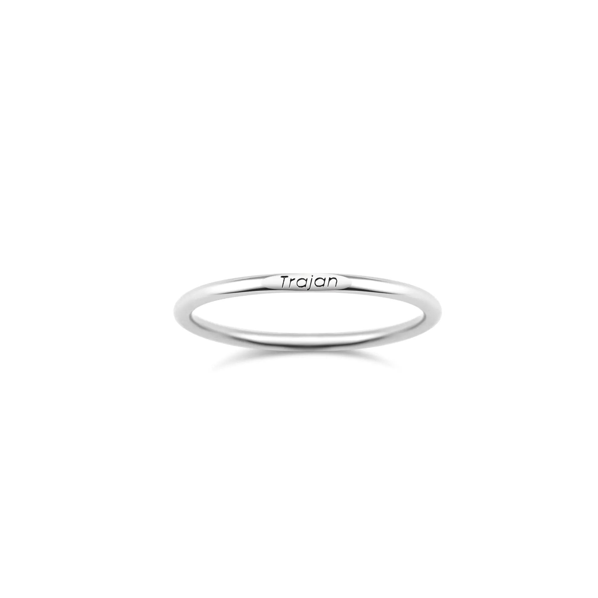 Sterling Silver Flat Top Super Tiny Stackable Name Ring