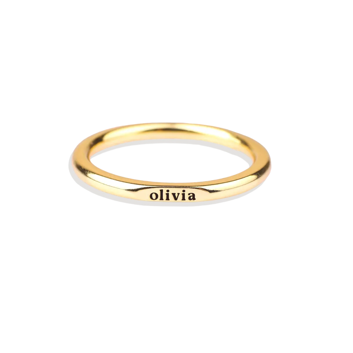 Sterling Silver Flat Top Super Tiny Stackable Name Ring