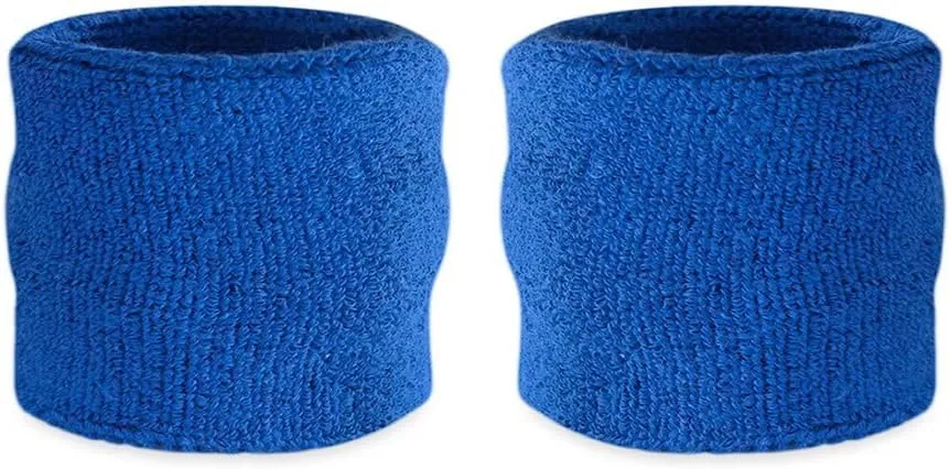Suddora Kids Wrist Sweatbands - Athletic Cotton Terry Cloth Sports Wristbands for Kids (Pair)
