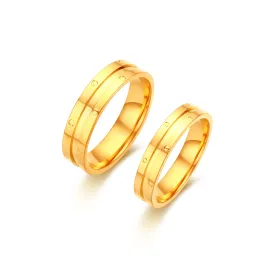 TAKA Jewellery 999 Pure Gold Couple Ring