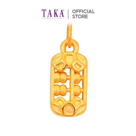 TAKA Jewellery 999 Pure Gold Pendant Abacus