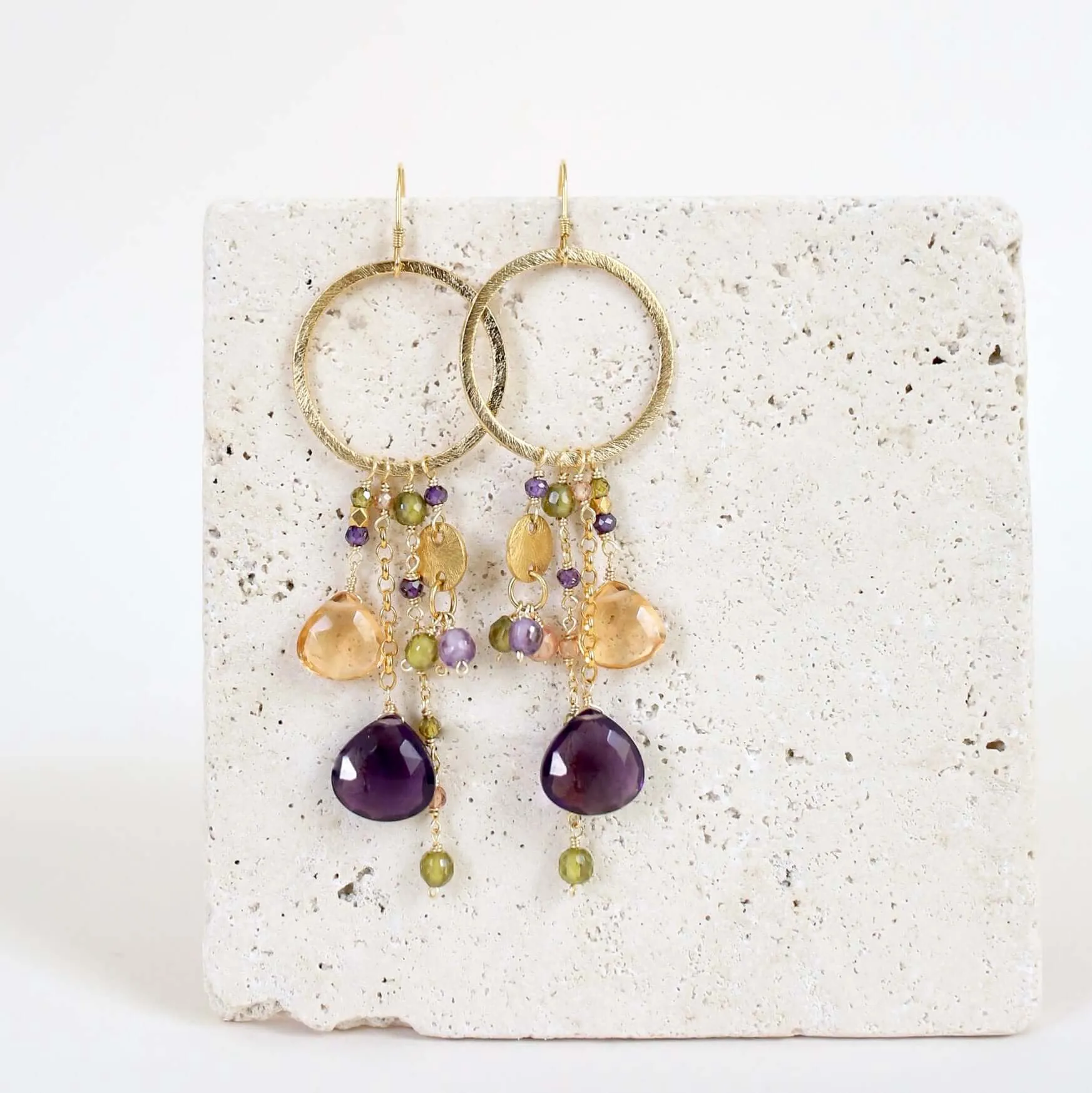 The Ammil Earring - Iolite & Aquamarine