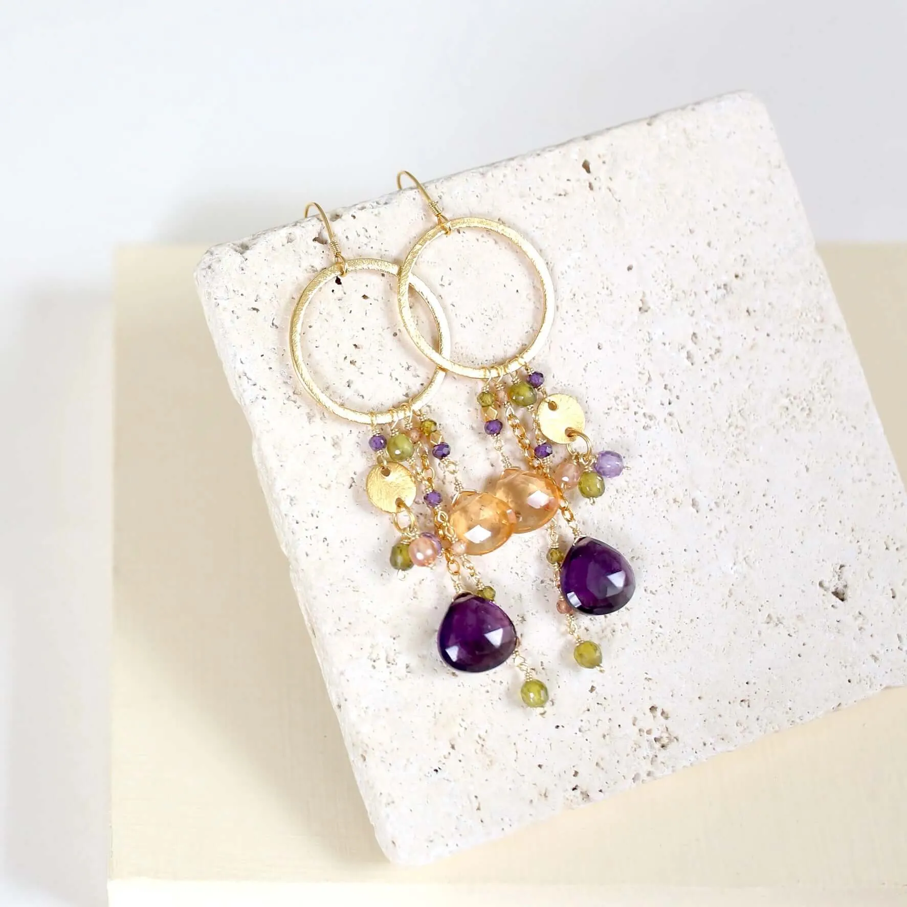 The Ammil Earring - Rose Pink Gemstones