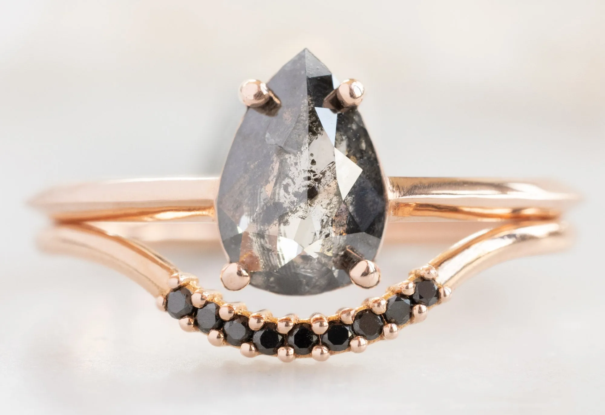 The Bryn Ring with a Rose-Cut Salt and Pepper Diamond