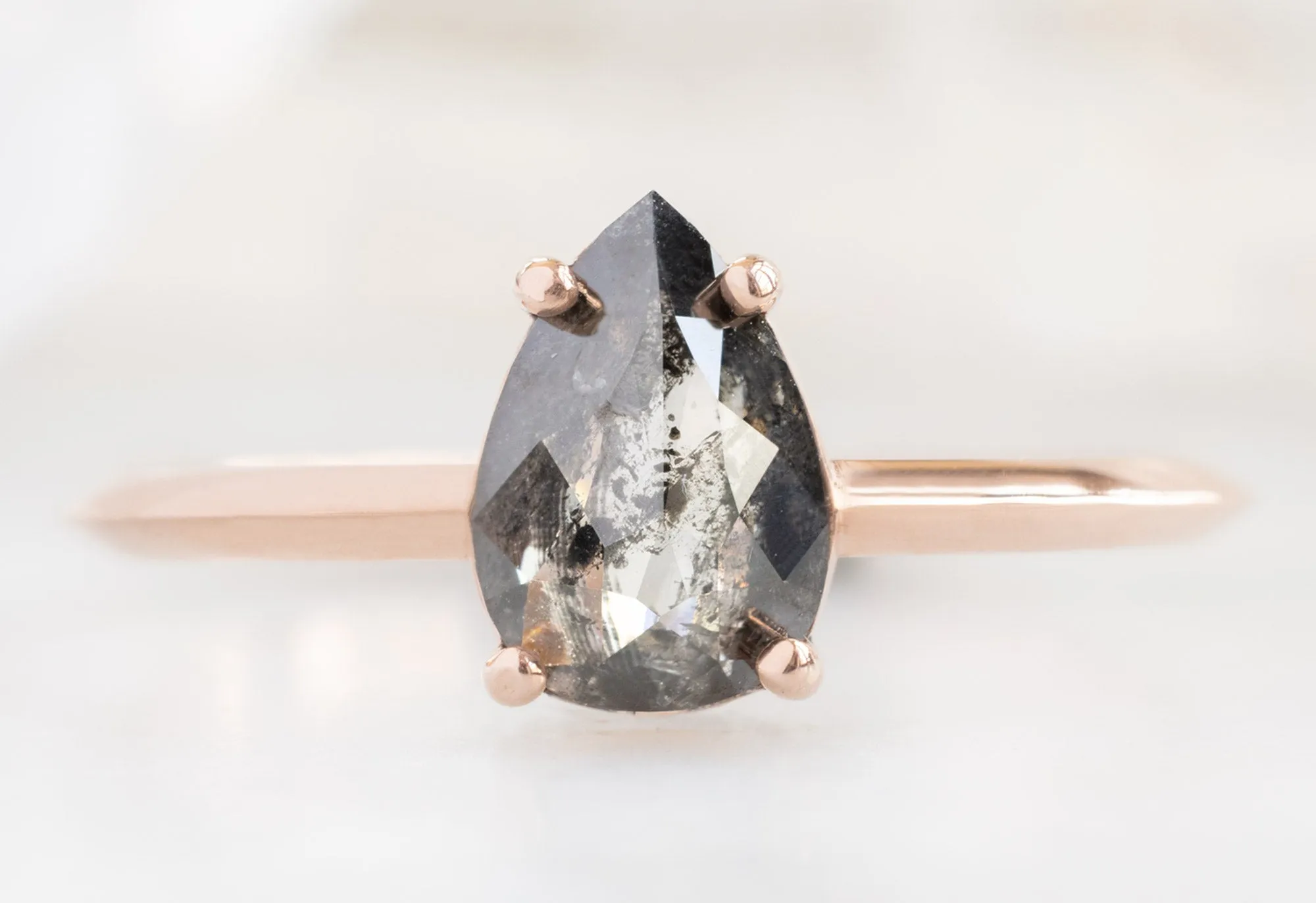The Bryn Ring with a Rose-Cut Salt and Pepper Diamond