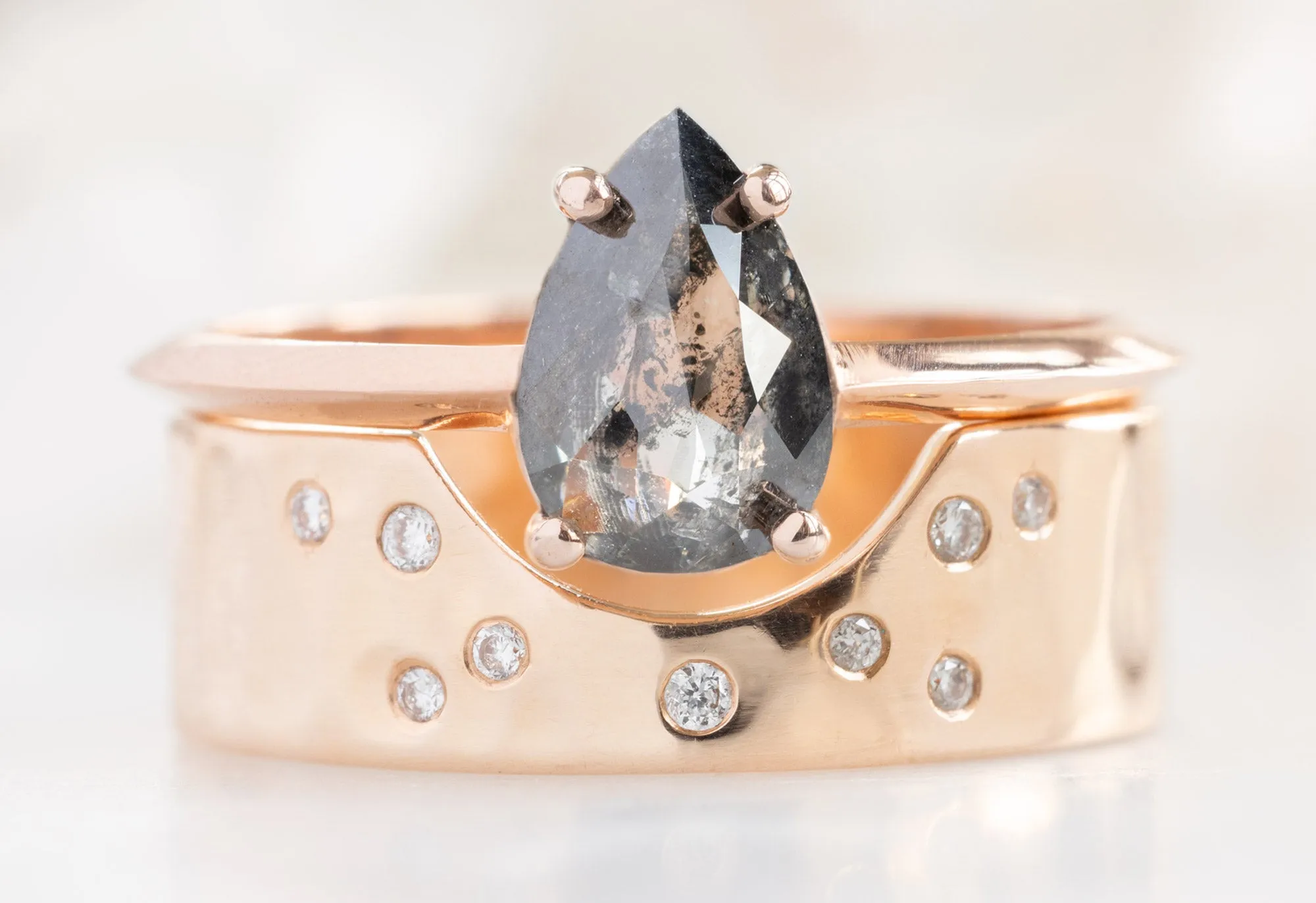 The Bryn Ring with a Rose-Cut Salt and Pepper Diamond