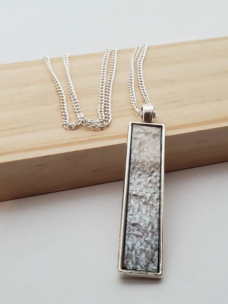 The Makenzie - Our Rectangle Salmon Pendant Necklace
