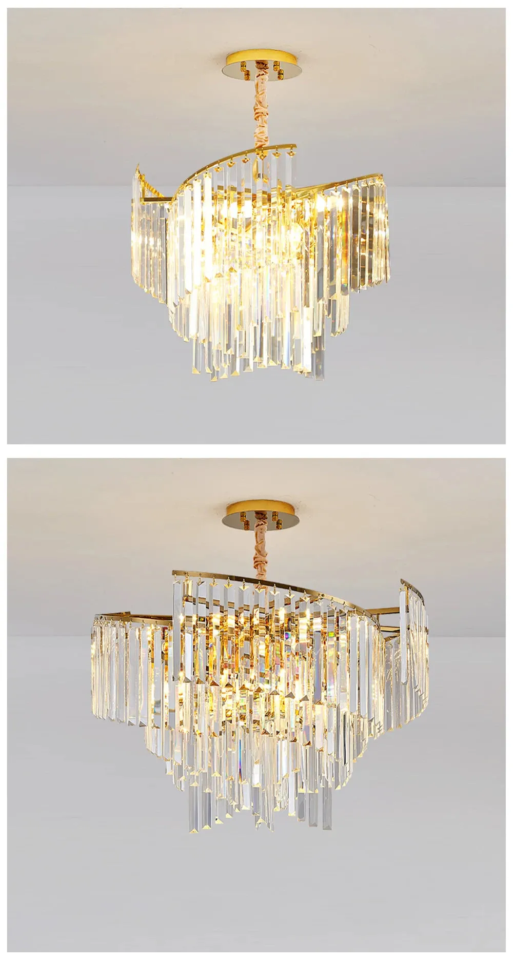 Thoeden Spiral LED Luxury Pendant Chandelier Lights