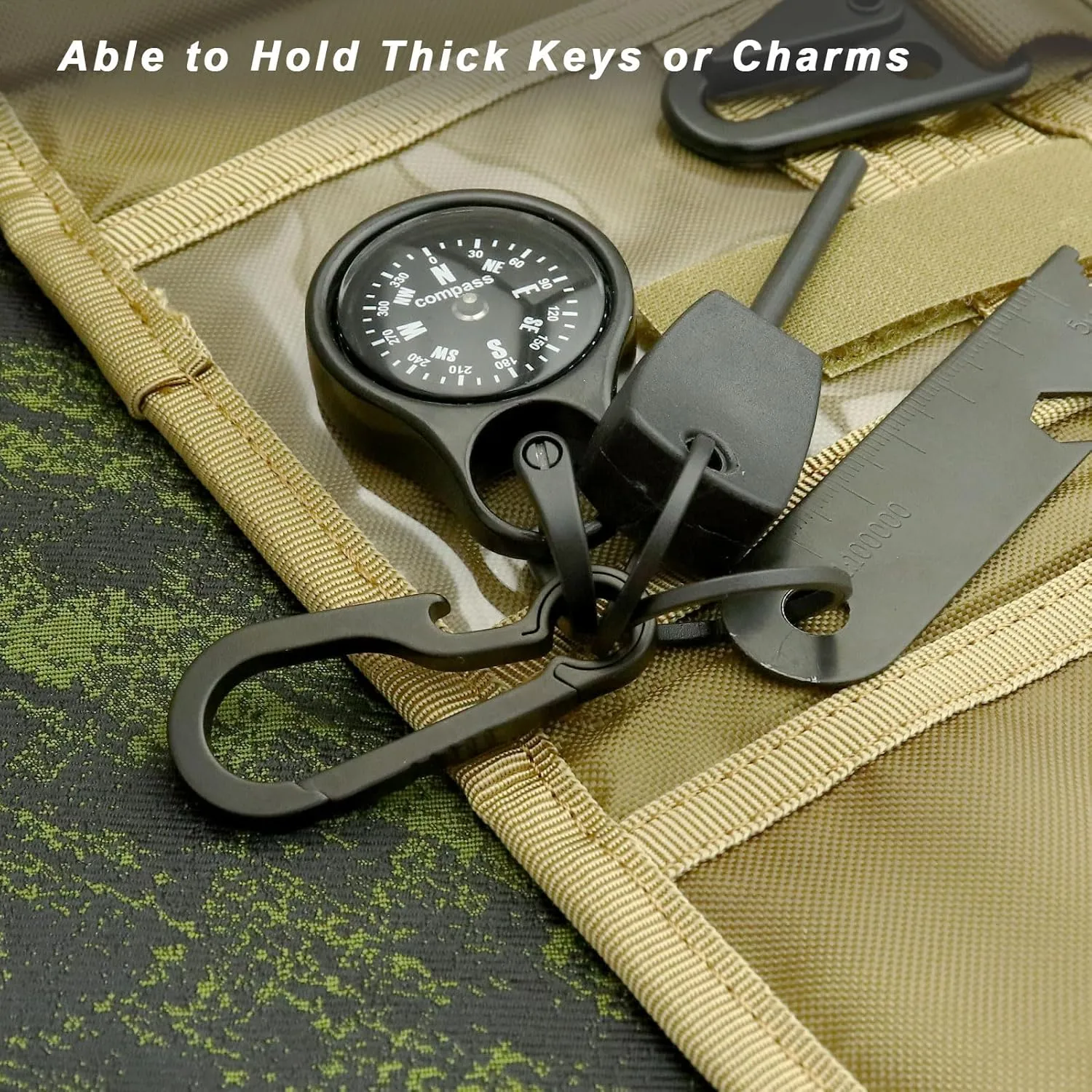 Titanium Key Ring Side Push Key Rings for Dog Tag Key Carabiner Quick Release EDC Split Rings for Keychains Heavy Duty