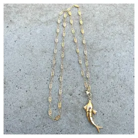 Vintage Style Filigree Chain Articulated Fish Necklace
