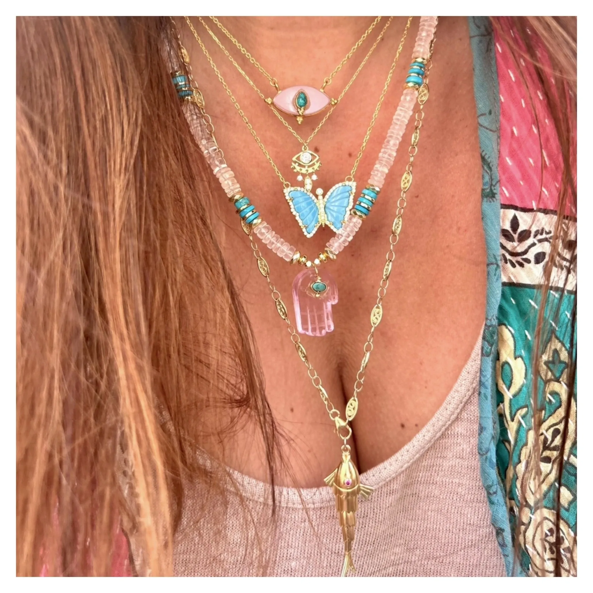 Vintage Style Filigree Chain Articulated Fish Necklace