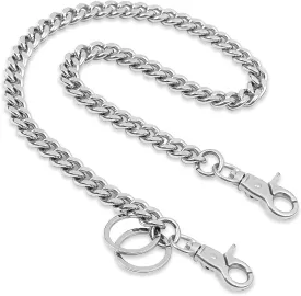 Wallet Chain for Men Women23In Heavy Duty Pocket Key Chain with 2 Keyrings for Keys,Pants, Jeans and Belt -Silver