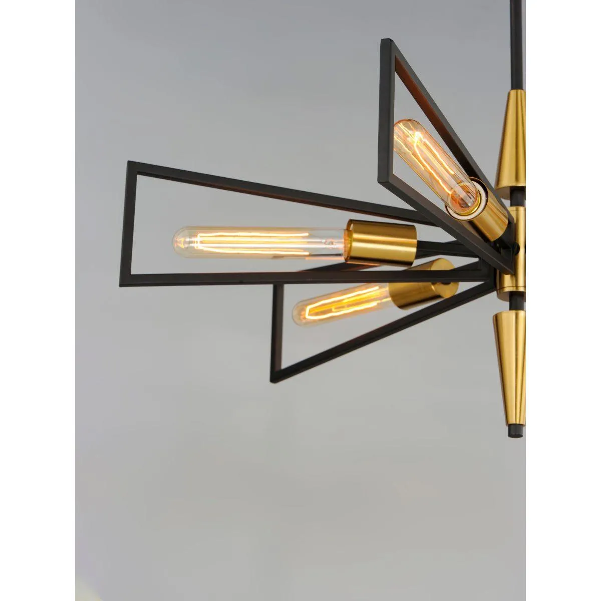 Wings 29 in. 6 Lights Chandelier Brass Finish