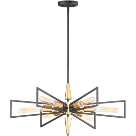 Wings 29 in. 6 Lights Chandelier Brass Finish