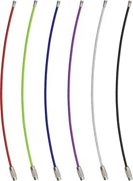 Wisdompro Keychain, 6 Pack of 6.3 Inches Stainless Steel Wire Ring 2mm Cable Loop Rings for Hanging Luggage Tag, Keyrings and ID Tag Keepers - Multicolor