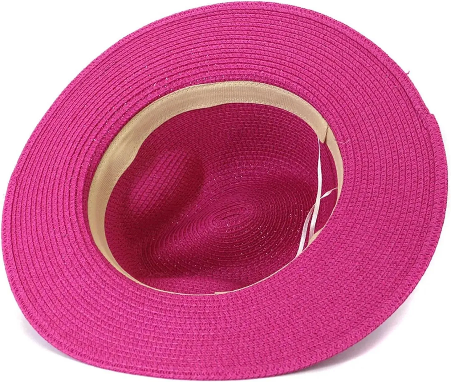 Women Men Outdoor Beach Fedora Hat Summer Adjustable Jazz Straw Hats